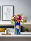 Blue Pottery Cylinderical Flower Vase