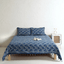 Indigo Hand Block Printed Bedsheet and Pillow Set