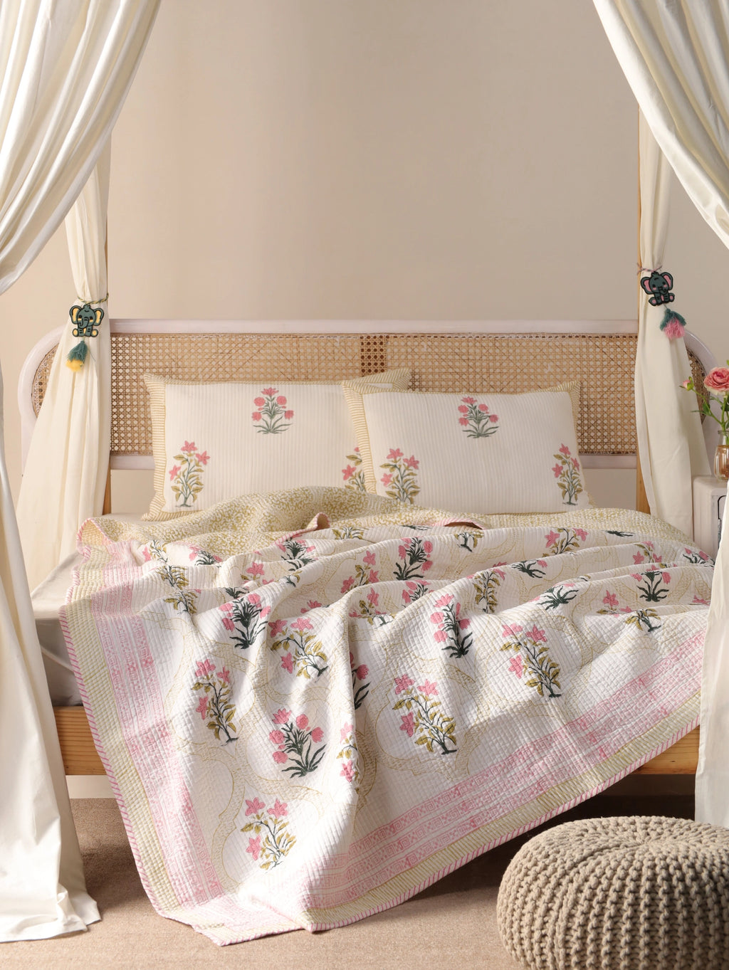 Boho Comforter Quilt Set with Pillowcases | Handmade Soft Blanket for Bedroom Decor - Image 5