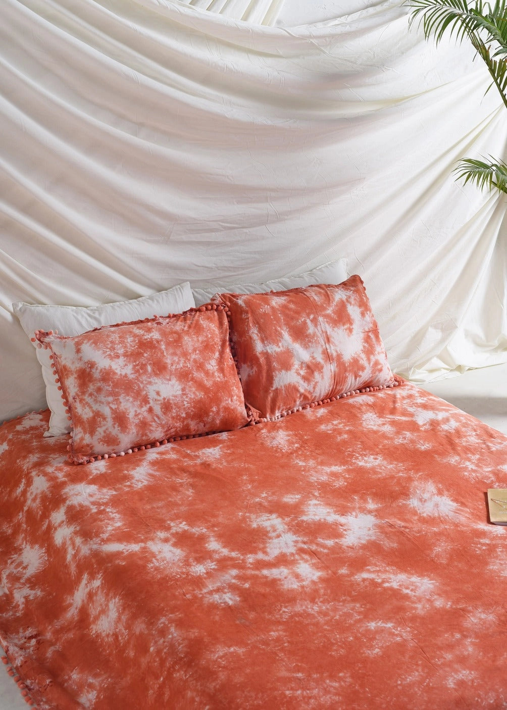 Orange Tie Dye Bedsheets with Pillow Covers - Image 4