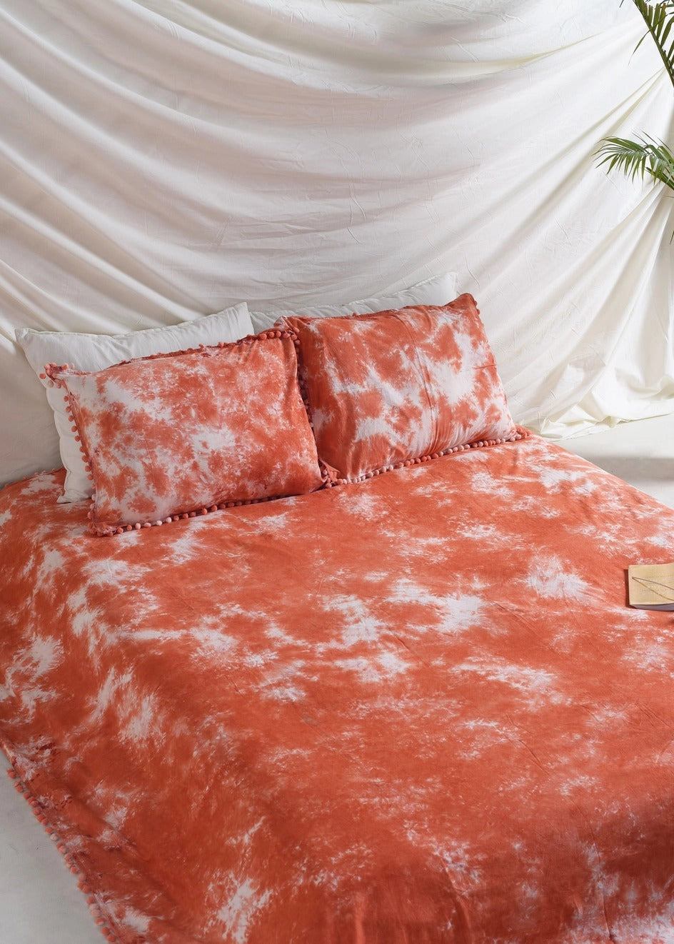 Orange Tie Dye Bedsheets with Pillow Covers - Image 3