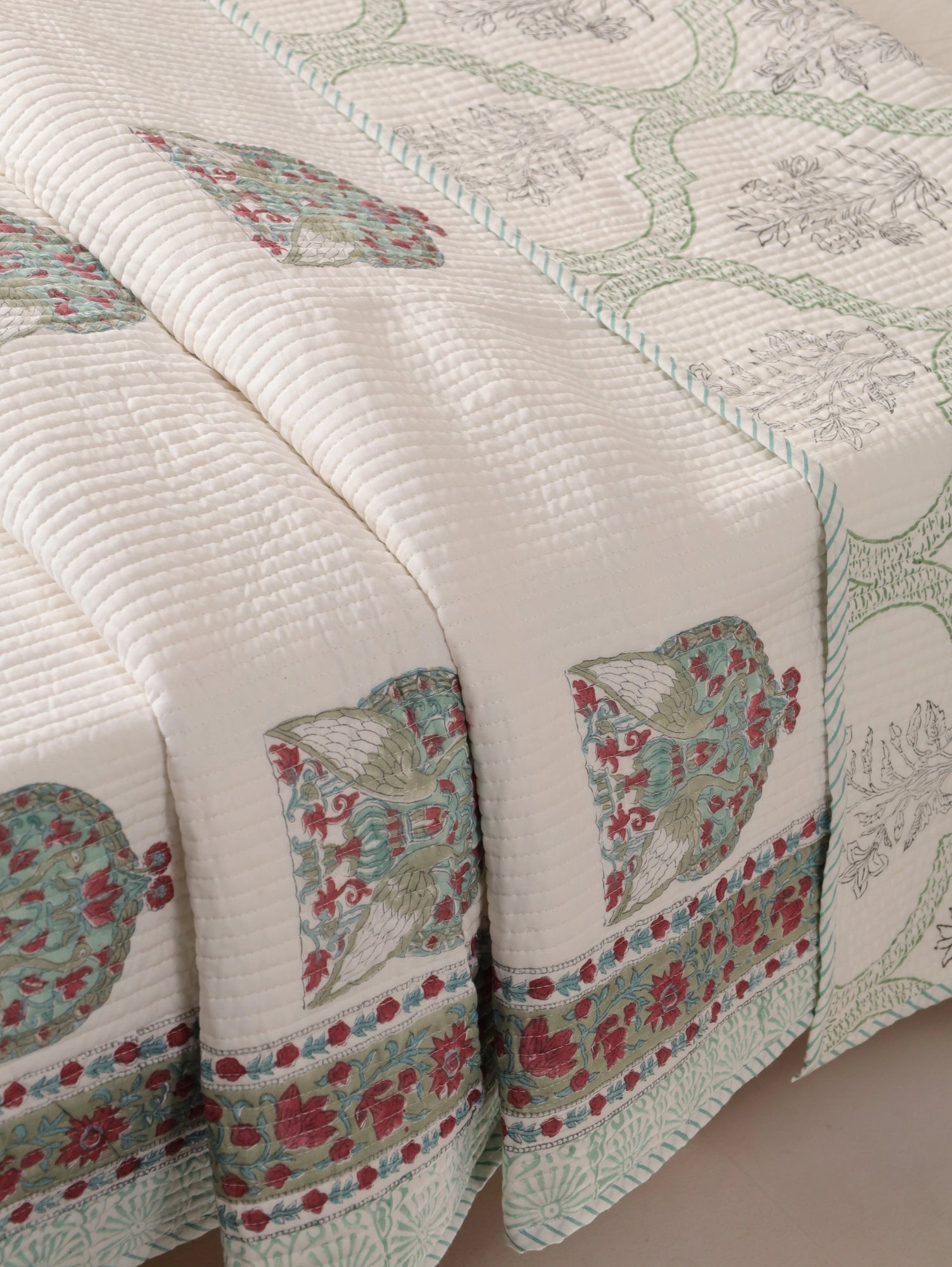Mugal Print Cotton Soft Quilt Blanket King bed Size Cover up Quilt Blanket Throw Big Size Quilt Very Soft Natural Quilt Next day Dispatch - Image 8