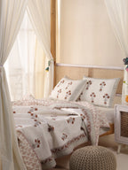 Moroccan Floral Print Quilt Ultra Warm Hand Block Print Handmade Blanket 100% Cotton Bedspread - Image 4