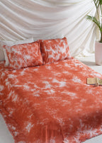 Orange Tie Dye Bedsheets with Pillow Covers - Image 2