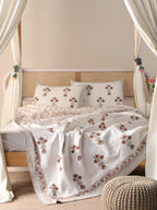Moroccan Floral Print Quilt Ultra Warm Hand Block Print Handmade Blanket 100% Cotton Bedspread - Image 3