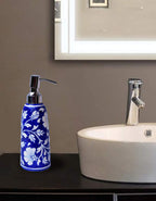Handmade Blue Base Floral Soap Dispenser