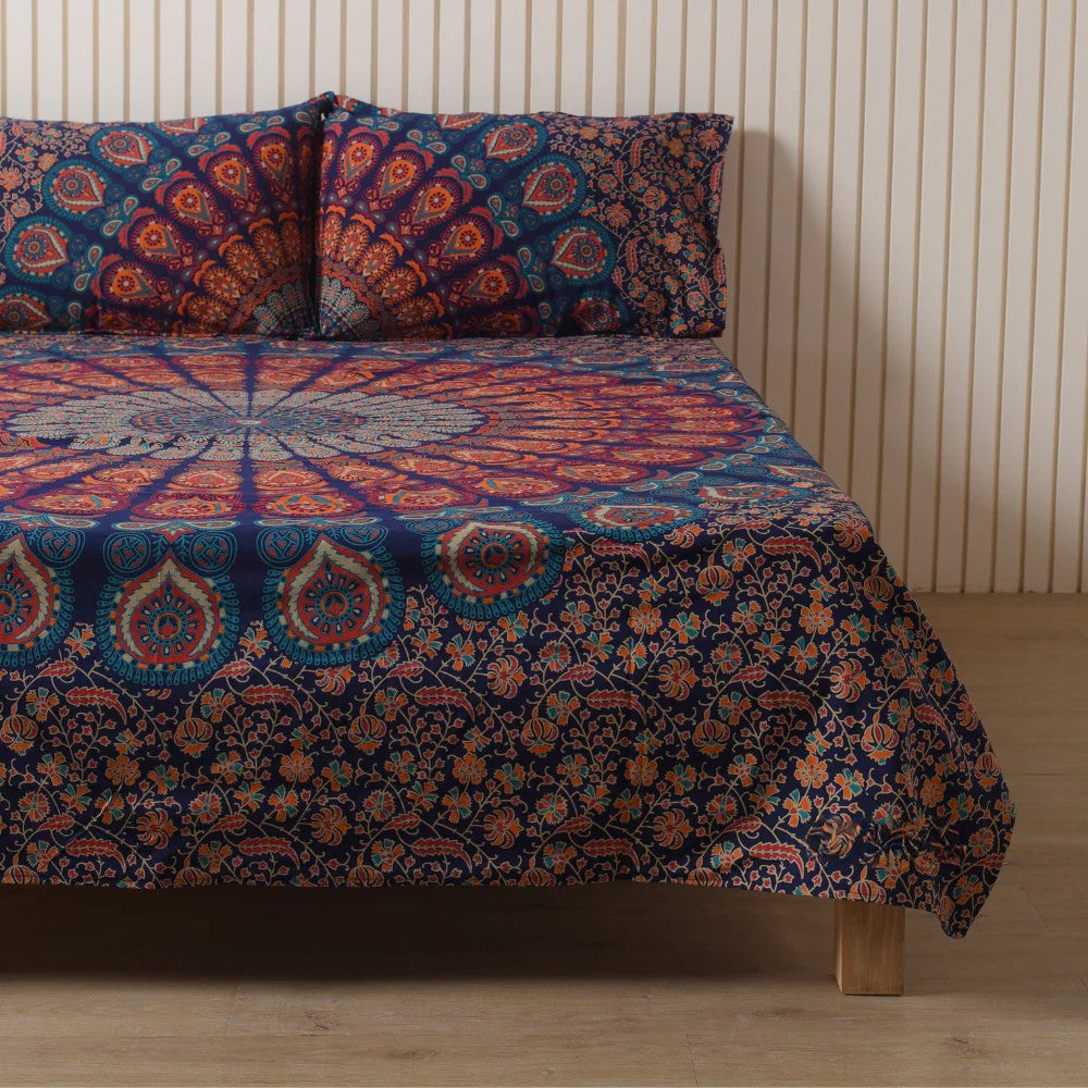 Blue Mandala Bedsheets with pillow covers Secondary image