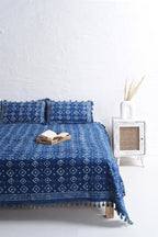 Boho Stone Washed Block Printed Bedsheet and Pillow Set