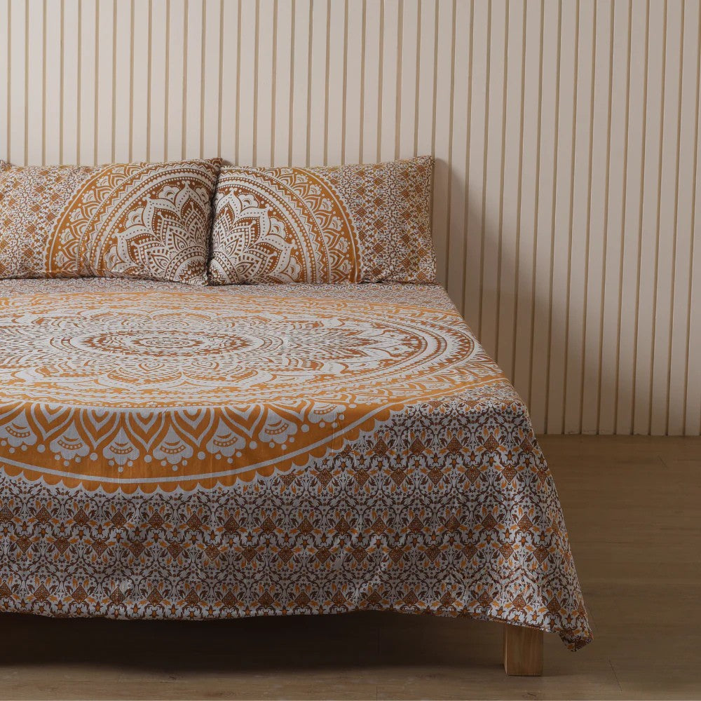 Brown Mandala Bedsheets with pillow covers Secondary image
