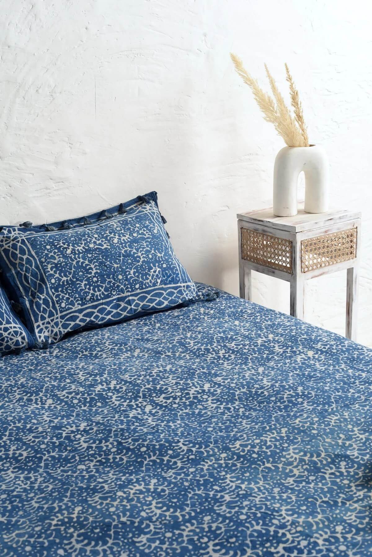 Ethnic Floral Block Printed Bedsheet and Pillow Set Secondary image