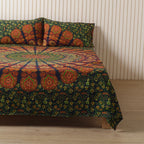 Green Peacock Mandala Bedsheets with pillow covers