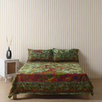 Green Tree of Life Mandala Bedsheets with pillow covers