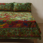 Green Tree of Life Mandala Bedsheets with pillow covers