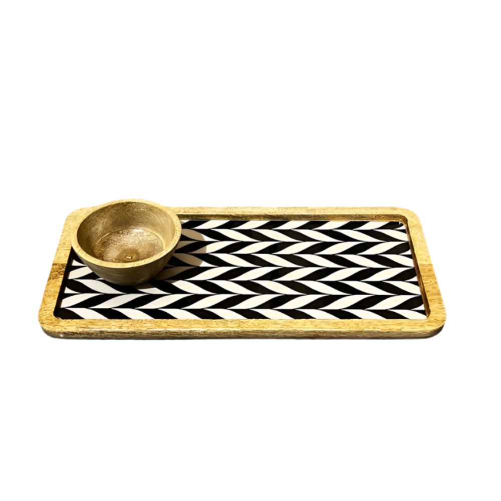 Monochrome Leaf Platter Main image