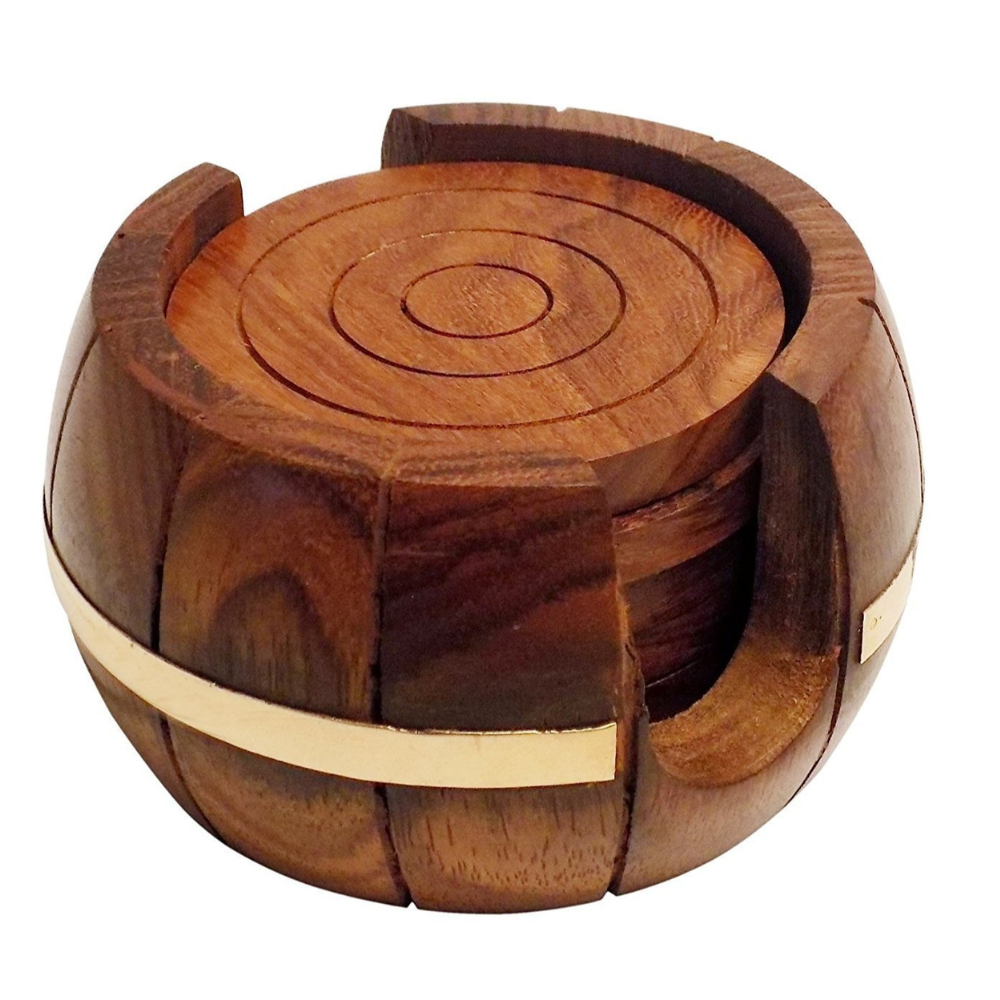 Wooden Tea Coasters Main image