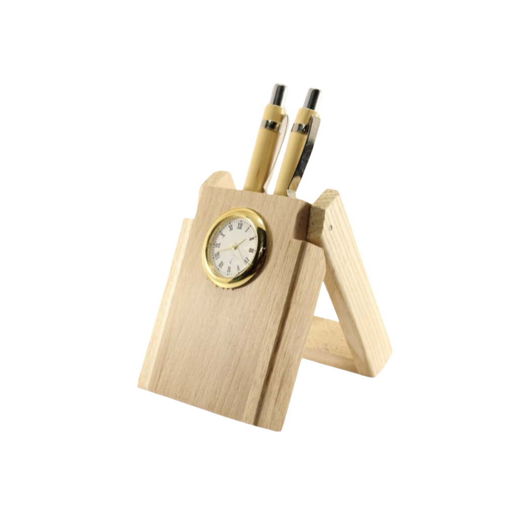 Pen Holder With Clock Secondary image