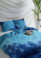 Light Blue Tie Dye Bedsheets with Pillow Covers