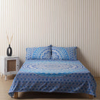 Midnight Blue Mandala Bedsheets with pillow covers