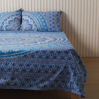 Midnight Blue Mandala Bedsheets with pillow covers