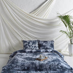 Ocean Blue Tie Dye Bedsheet set with Pillow Covers