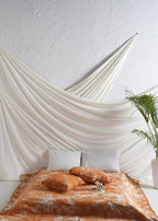 Rust Orange Tie Dye Bedsheets with Pillow Covers