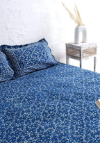 Stone Washed Luxury Block Printed Bedsheet and Pillow Set