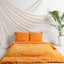Turmeric Orange Tie Dye Bedsheets with Pillow Covers