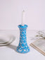 Turquoise Geometric Blue Pottery Candle Stand