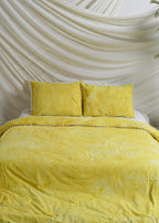 Yellow Tie Dye Bedsheets with Pillow Covers