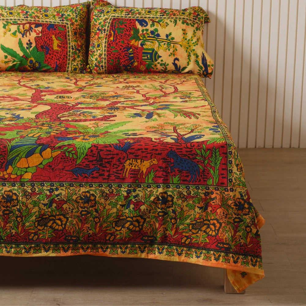 Yellow Tree of Life Bedsheets with pillow covers Secondary image