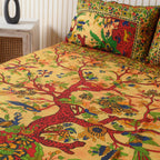 Yellow Tree of Life Bedsheets with pillow covers