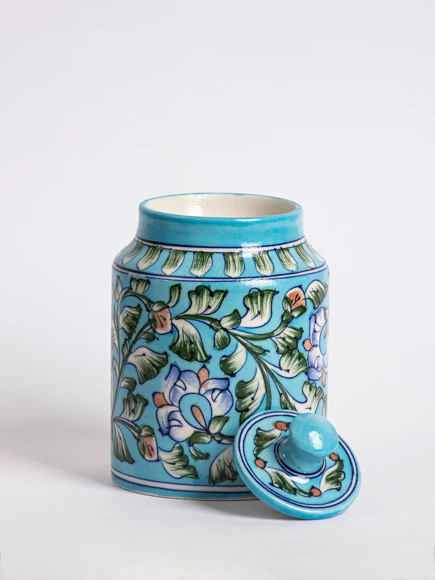 Blue Pottery Handcrafted Jar