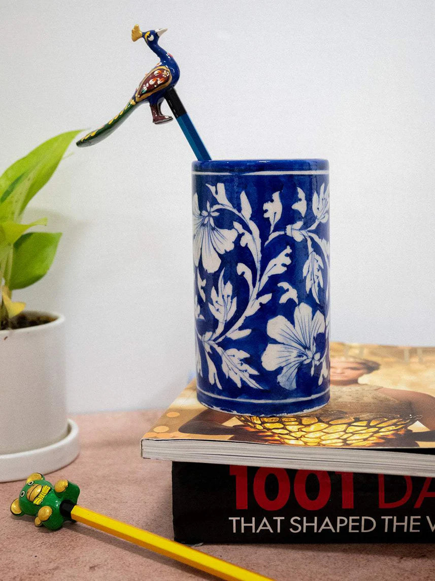 Handmade Blue pottery Cylinder Blue Main image