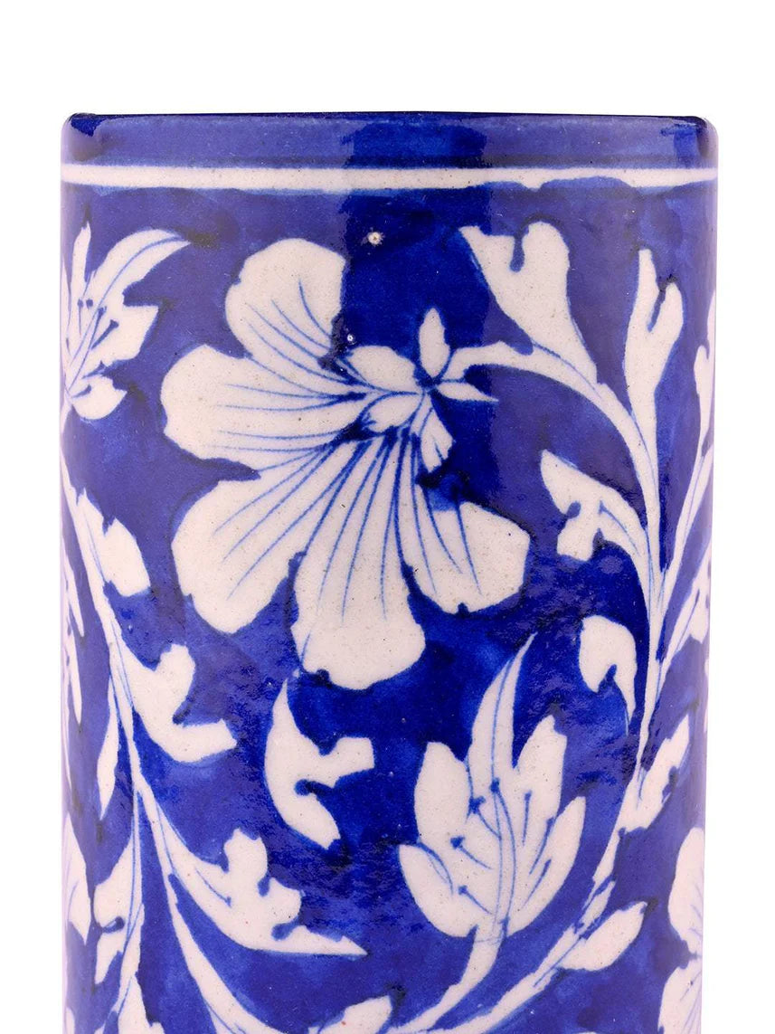 Handmade Blue pottery Cylinder Blue Secondary image
