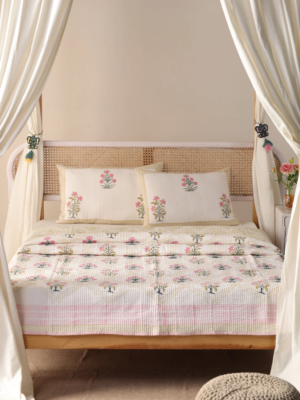 Boho Comforter Quilt Set with Pillowcases | Handmade Soft Blanket for Bedroom Decor - Image 2