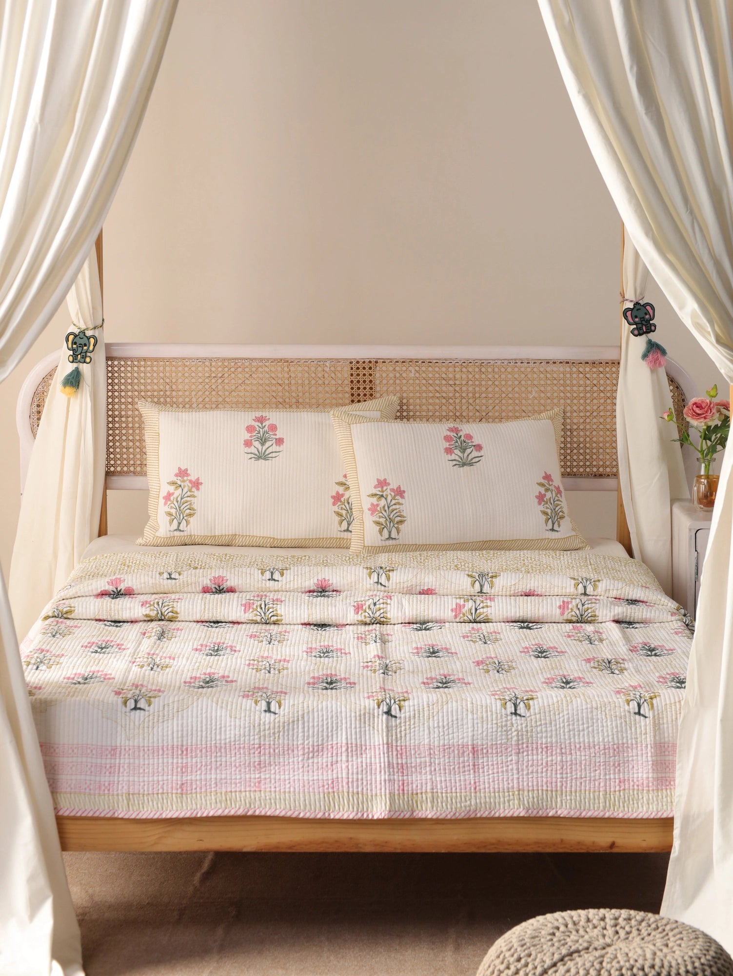 Boho Comforter Quilt Set with Pillowcases | Handmade Soft Blanket for Bedroom Decor - Image 2