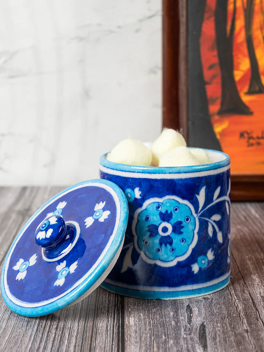 Blue Pottery Handmade Jar 3