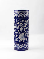 Cylinder Flower Vase Blue White