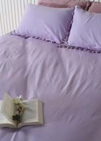 Lavender Linen Bedsheet with Pillow Covers