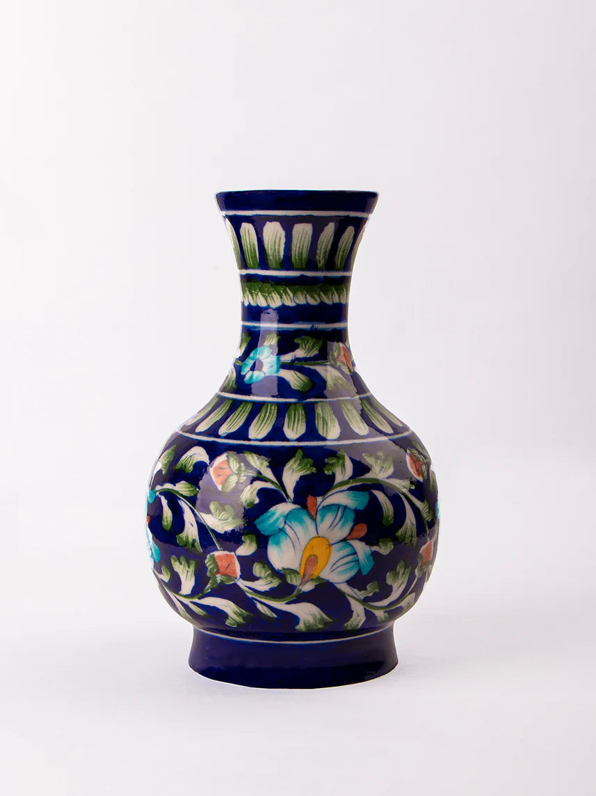 Blue Pottery Surahi Blue & Multi Colors Secondary image