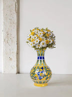 Blue Pottery Surahi Yellow color