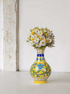 Blue Pottery Surahi Yellow color 2