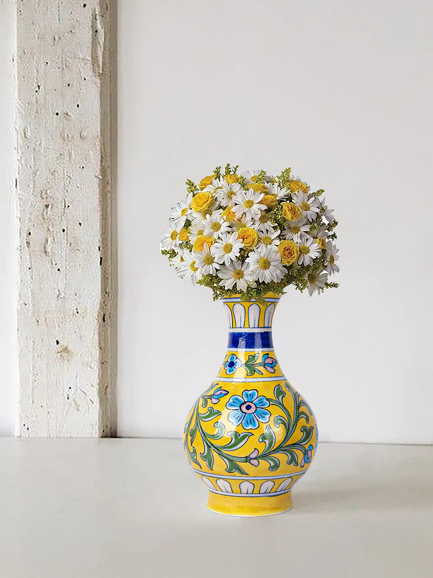 Blue Pottery Surahi Yellow color 2 Main image